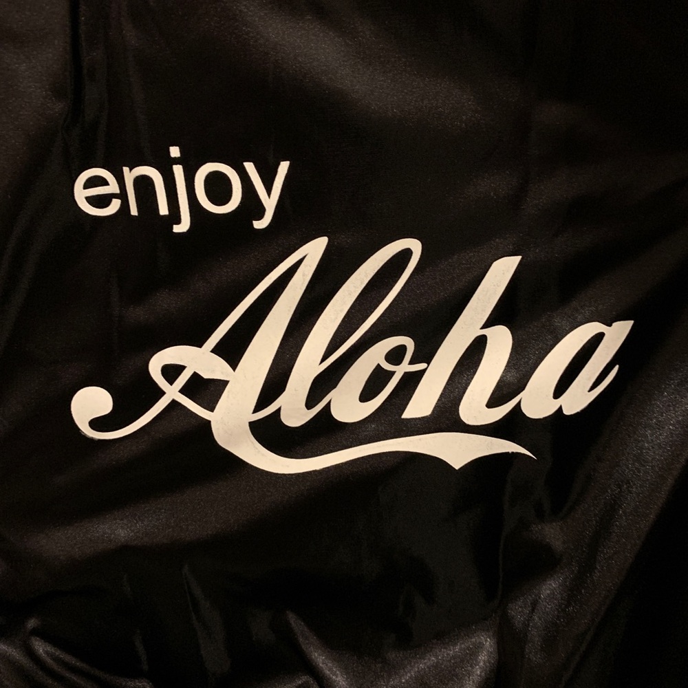 Black and white Aloha Bomber jacket